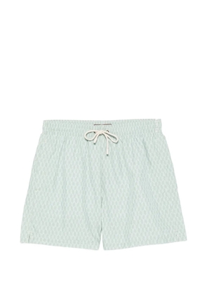 Canali geometric-print swim shorts - Green