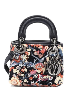 Christian Dior Pre-Owned Lady Dior Bag Beaded Embroidered Leather Micro satchel - Multicolour
