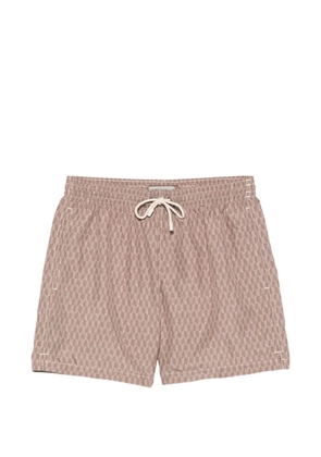 Canali patterned drawstring swim shorts - Brown