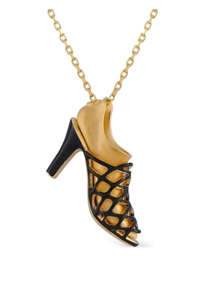 LB Exclusive black shoe pendant necklace - Gold