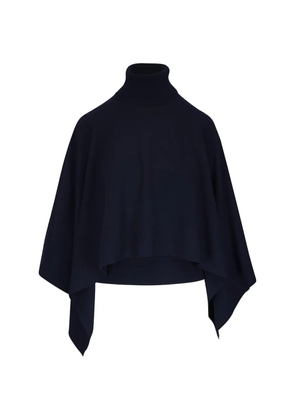 Michael Kors midnight draped turtleneck caftan top - Blue