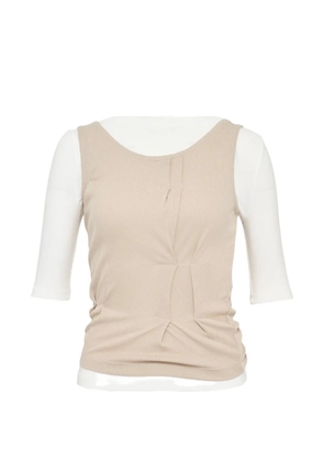 Hache folded layered T-shirt - White