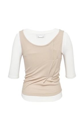 Hache folded layered T-shirt - White