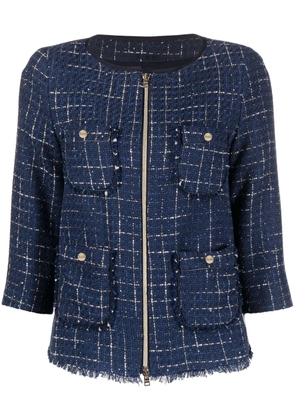 Herno zip-up tweed jacket - Blue