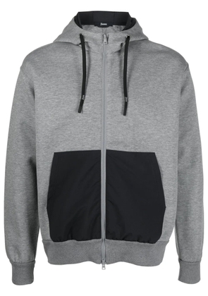 Herno layered-effect cotton-blend hoodie - Grey