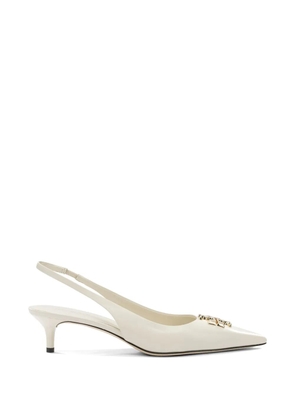 Tory Burch appliqued leather heeled pumps - Neutrals