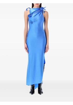 Coperni Flower asymmetric midi dress - Blue