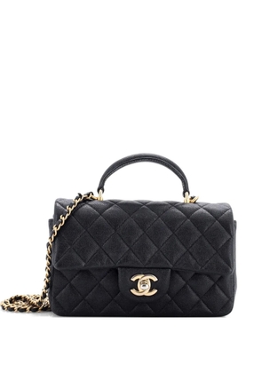 CHANEL Pre-Owned Classic Single Flap Top Handle Bag Quilted Caviar Mini shoulder bag - Black