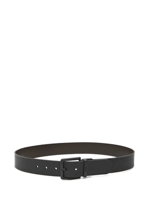 BOSS logo-engraved leather belt - Black