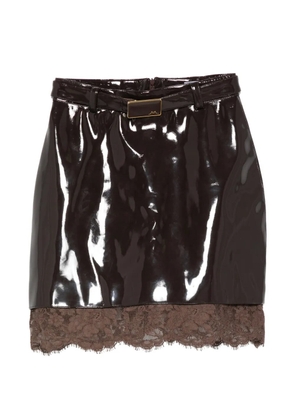 Rowen Rose belted lace mini skirt - Brown