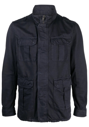 Herno cotton-linen blend military jacket - Blue