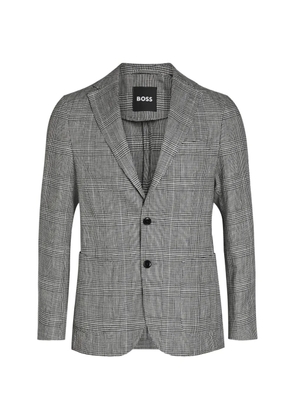 BOSS plaid single-breasted blazer - Grey