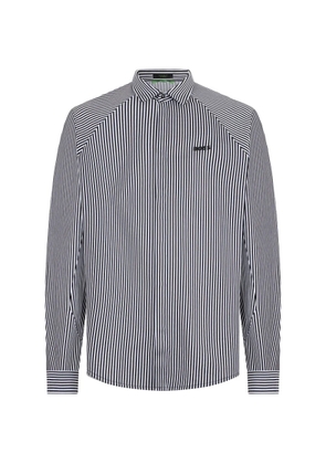 BOSS striped long-sleeve shirt - Black