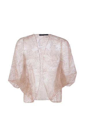 Emporio Armani embroidered cape - Neutrals