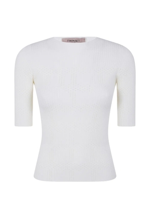 TWINSET ribbed knitted top - White