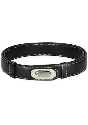 Shanghai Tang Jade Lock leather belt - Black