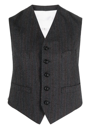 Maison Margiela stripe-print button-up waistcoat - Grey