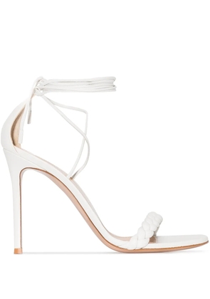 Gianvito Rossi Leomi 105mm braided lace-up sandals - White