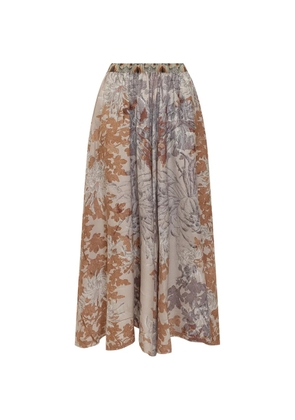 Pierre-Louis Mascia Tetris floral maxi skirt - Neutrals