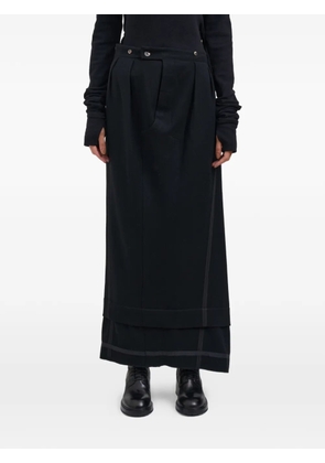 Marc Le Bihan rear-slit maxi skirt - Black