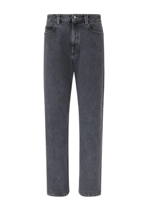 Ferrari five-pocket marbled-denim jeans - Grey