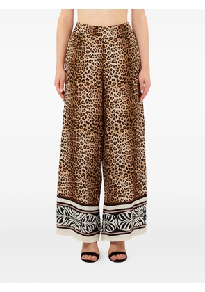 LIU JO leopard print border trousers - Neutrals