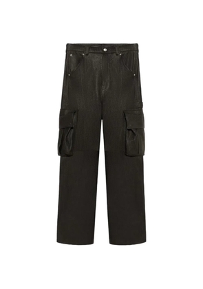 1989 STUDIO intreccio leather cargo trousers - Black