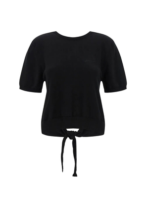 GANNI embroidered bare-back sweater - Black