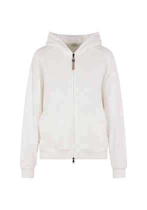 Brunello Cucinelli zip-up cotton hoodie - White