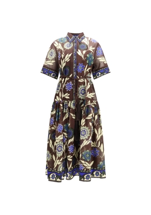 ALEMAIS Jasper floral-print midi dress - Brown