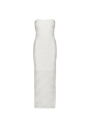 ROTATE BIRGER CHRISTENSEN floral mesh tube dress - White