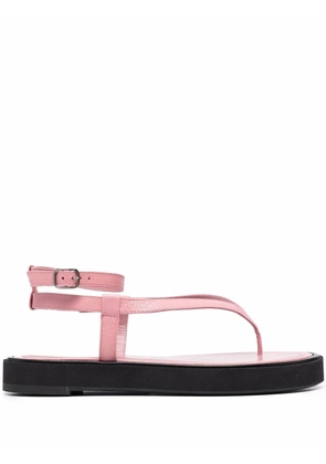 BY FAR Cece grained-leather sandals - Pink