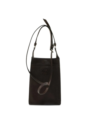 Miu Miu logo phone bag - Brown