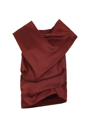 KHAITE draped silk blouse - Red