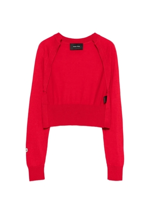 Simone Rocha embellished cropped cardigan - Red