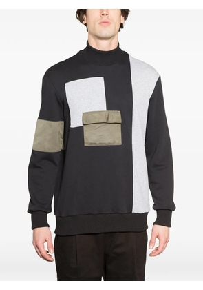 Letasca patchwork stand-collar sweatshirt - Black