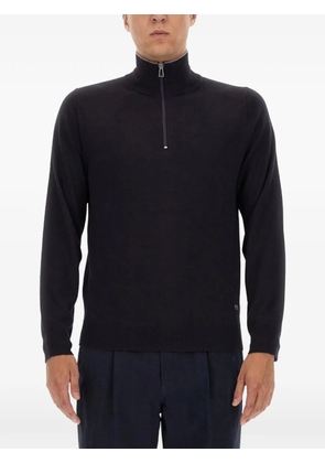 PS Paul Smith logo-embroidered half-zip sweater - Blue