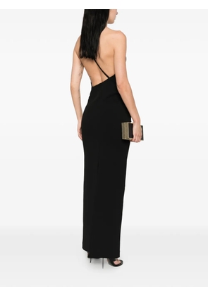 Solace London Alexandra asymmetric-strap maxi dress - Black