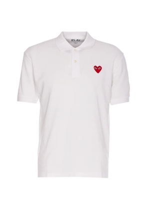 Comme Des Garçons Play heart-patch polo shirt - White