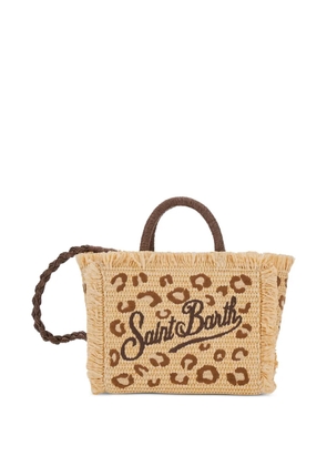 MC2 Saint Barth Kids leopard-print fringed tote bag - Neutrals