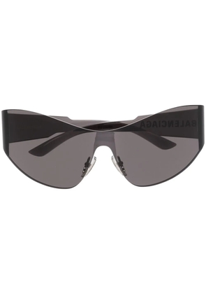 Balenciaga Eyewear shield-transparent-frame sunglasses - Black