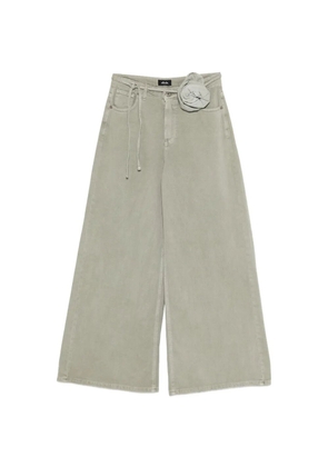 DIXIE flower-detail cotton jeans - Green