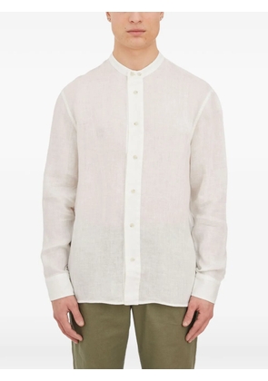 Paolo Pecora band-collar linen shirt - White