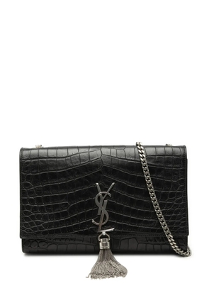 Saint Laurent Pre-Owned 2016 Medium Croc Embossed Leather Kate Tassel crossbody bag - Black