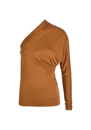 Rick Owens Lilies Diana draped one-shoulder top - Brown
