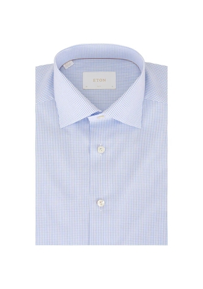 Eton blue check contemporary fit dress shirt - White