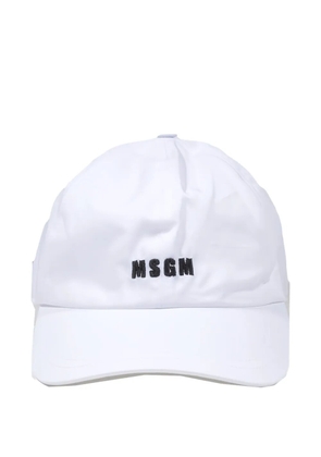 MSGM logo-embroidered cap - White
