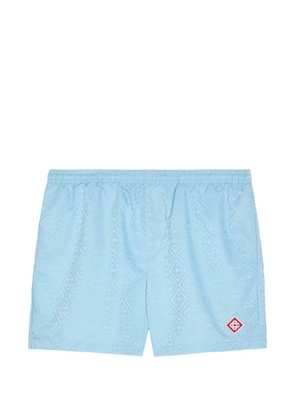 Casablanca monogram-jacquard swim shorts - Blue