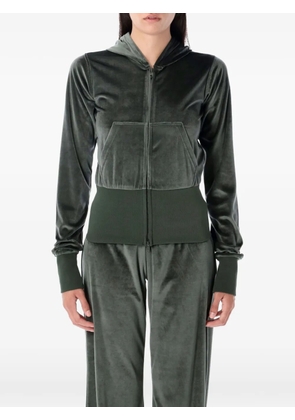 Balenciaga Bistretch velvet zip-up hoodie - Green