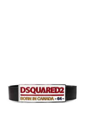 DSQUARED2 logo-plaque leather belt - Black